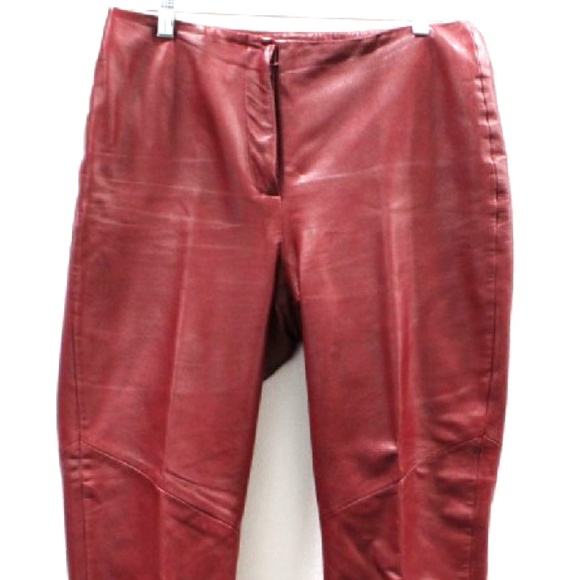 Margaret Godfrey Red Leather Pants Size 12/Large - Picture 2 of 5